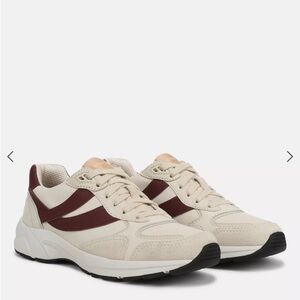 Vince Golden Gate Leather & Suede Runner Sneaker in Flax/Amarena Bordeaux